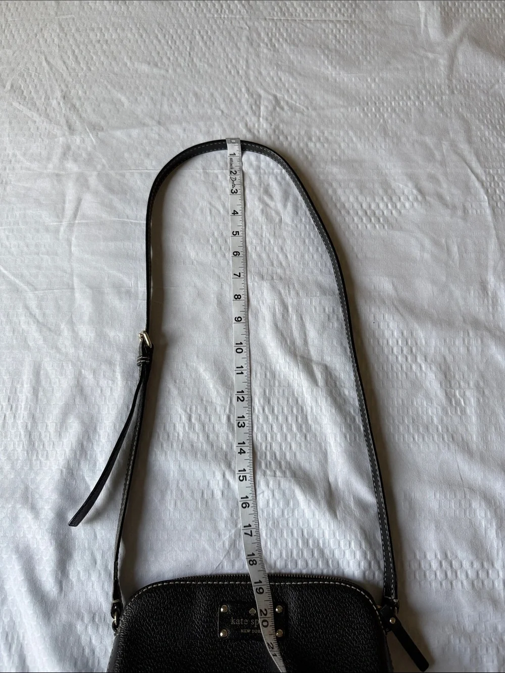 kate spade black leather crossbody with gold-tone logo